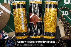 Yellow Black Sequin Football Mom Tumbler Sublimation Product Image 1