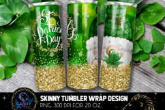 Gnome St Patricks Day 20 Oz. Skinny Tumbler Wrap Sublimation Product Image 2
