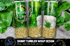 Gnome St Patricks Day 20 Oz. Skinny Tumbler Wrap Sublimation Product Image 2