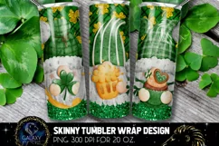 Gnomes St Patricks Day 20 Oz. Skinny Tumbler Wrap Sublimatio Product Image 1