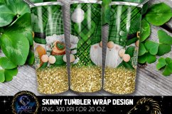 Gnome St Patricks Day 20 Oz. Skinny Tumbler Wrap Sublimation Product Image 2