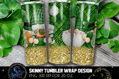 Gnome St Patricks Day 20 Oz. Skinny Tumbler Wrap Sublimation Product Image 2
