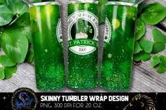 Gnome St Patricks Day 20 Oz. Skinny Tumbler Wrap Sublimation Product Image 1