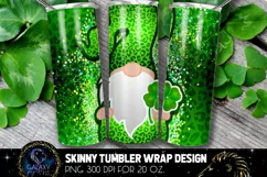 Gnome St Patricks Day 20 Oz. Skinny Tumbler Wrap Sublimation Product Image 1