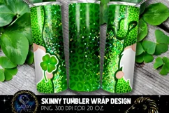 Gnome St Patricks Day 20 Oz. Skinny Tumbler Wrap Sublimation Product Image 2