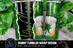 Gnome St Patricks Day 20 Oz. Skinny Tumbler Wrap Sublimation Product Image 1