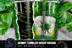 Gnome St Patricks Day 20 Oz. Skinny Tumbler Wrap Sublimation Product Image 1