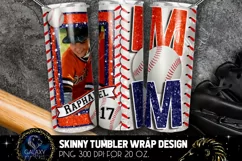 Add Photo Blue Orange Baseball Mom Tumbler Design Product Image 1