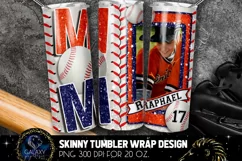Add Photo Blue Orange Baseball Mom Tumbler Design Product Image 2