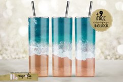 beach tumbler 20 oz skinny tumbler wrap design Product Image 1