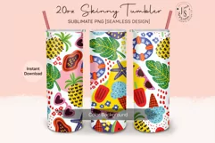Fashion Summer Beach 20oz Tumbler Sublimation Wrap Product Image 1