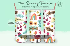 Fashion Summer Beach 20oz Tumbler Sublimation Wrap Product Image 1