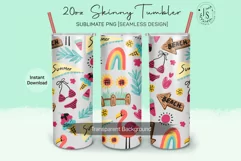 Fashion Summer Beach 20oz Tumbler Sublimation Wrap Product Image 2