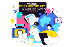 10 World Press Freedom Day Illustration Product Image 1