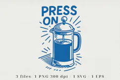 Retro Coffee Line Art Clipart, Funny Puns SVG | PNG | EPS Product Image 1