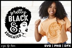 Black Woman svg | Pretty Black &amp; Educated | with Afro Product Image 1