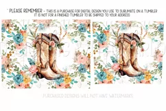 Bohemian Tumbler, Floral Tumbler, Boho Western Cowgirl Boots Product Image 2
