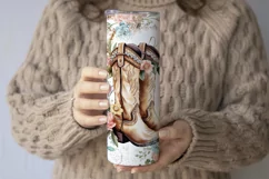 Bohemian Tumbler, Floral Tumbler, Boho Western Cowgirl Boots Product Image 3