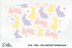 Pretty Bunnies No Hole Starbucks 16oz Hot Cup Wrap SVG Product Image 2