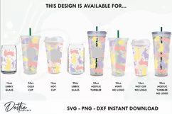 Pretty Bunnies No Hole Starbucks 16oz Hot Cup Wrap SVG Product Image 3