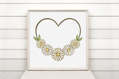 Daisy Wildflower Heart Wreath Flower Graphic Clipart PNG Product Image 2