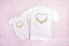 Daisy Wildflower Heart Wreath Flower Graphic Clipart PNG Product Image 3