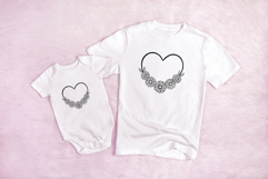 Pretty Daisy Heart Wreath Flower Graphic Clipart PNG Product Image 3