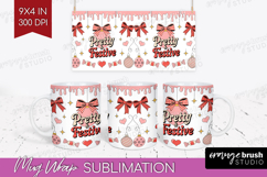 Pretty &amp; Festive Xmas Mug Wrap Christmas Mug PNG Sublimation Product Image 1