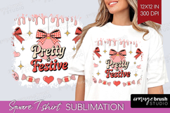 Pretty &amp; Festive Xmas Square Tshirt Background Christmas PNG Product Image 1