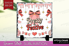 Pretty &amp; Festive Xmas Slate PNG Christmas Square Slate Product Image 1