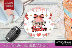 Pretty &amp; Festive Xmas Car Coaster Christmas Coaster PNG Product Image 1