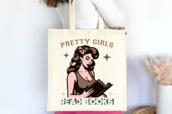 Pretty Girls Read Books SVG, Book Lover SVG Design Product Image 2