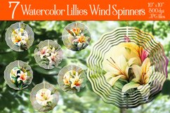 Pretty Lillies Wind Spinners Sublimation Designs, Flowers Product Image 1