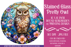 Owl Wind Spinner, Owl Round Design, Stained Glass Owl, d1 Product Image 1