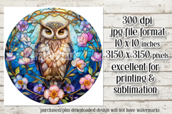 Owl Wind Spinner, Owl Round Design, Stained Glass Owl, d1 Product Image 2