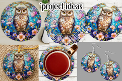 Owl Wind Spinner, Owl Round Design, Stained Glass Owl, d1 Product Image 3