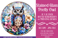 Owl Wind Spinner, Owl Round Design, Stained Glass Owl, d2 Product Image 1