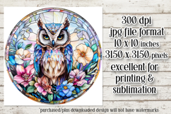 Owl Wind Spinner, Owl Round Design, Stained Glass Owl, d2 Product Image 2
