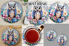 Owl Wind Spinner, Owl Round Design, Stained Glass Owl, d2 Product Image 3
