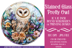 Owl Wind Spinner, Owl Round Design, Stained Glass Owl, d3 Product Image 1