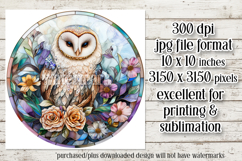 Owl Wind Spinner, Owl Round Design, Stained Glass Owl, d3 Product Image 2