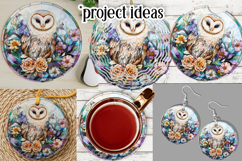 Owl Wind Spinner, Owl Round Design, Stained Glass Owl, d3 Product Image 3