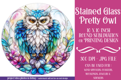 Owl Wind Spinner, Owl Round Design, Stained Glass Owl, d4 Product Image 1