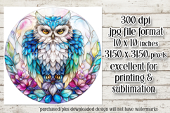 Owl Wind Spinner, Owl Round Design, Stained Glass Owl, d4 Product Image 2