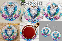 Owl Wind Spinner, Owl Round Design, Stained Glass Owl, d4 Product Image 3