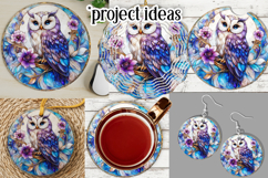 Owl Wind Spinner, Owl Round Design, Stained Glass Owl, d6 Product Image 3