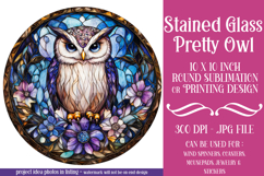 Owl Wind Spinner, Owl Round Design, Stained Glass Owl, d7 Product Image 1