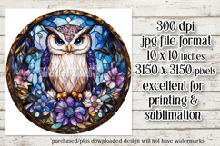 Owl Wind Spinner, Owl Round Design, Stained Glass Owl, d7 Product Image 2
