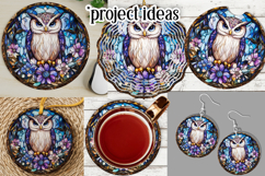 Owl Wind Spinner, Owl Round Design, Stained Glass Owl, d7 Product Image 3