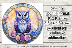 Owl Wind Spinner, Owl Round Design, Stained Glass Owl, d8 Product Image 2